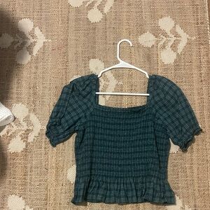 Jcrew flannel smocked top